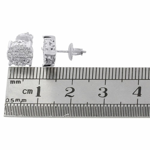 Pre-owned Jfl Diamonds & Timepieces 14k White Gold Baby Princess Diamond Soleil Style Circle Stud Earrings 1/2 Ct.