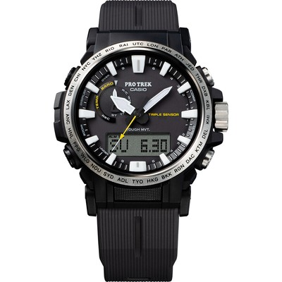 Pre-owned Casio Black Mens Analogue-digital Watch Protrek Prw-61-1aer
