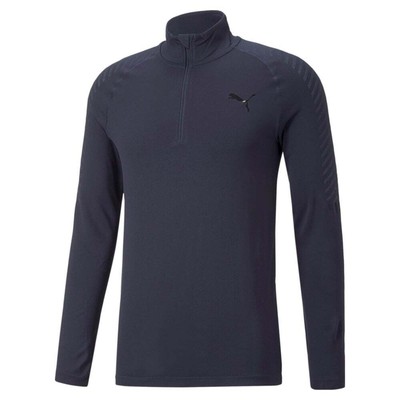 

Puma Train Formknit Бесшовный пуловер HalfZip Мужские синие повседневные топы 52155806, Синий, Puma Train Formknit Seamless HalfZip Pullover