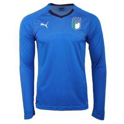 

Футболка Puma Figc Italia Home Replica мужская синяя спортивная повседневная 752286-01, Синий, Puma Figc Italia Home Replica Soccer Shirt