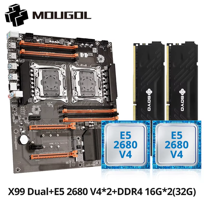 Combo Scheda Madre Dual Processor X99 Xeon E5 2680 V4 Kit Scheda Madre Xeon