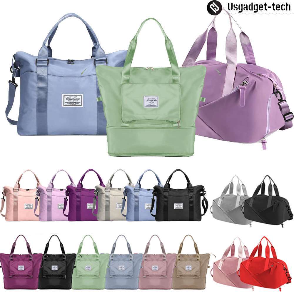 Women Sports Tote Duffle Bag Large Capacity Folding Waterpro