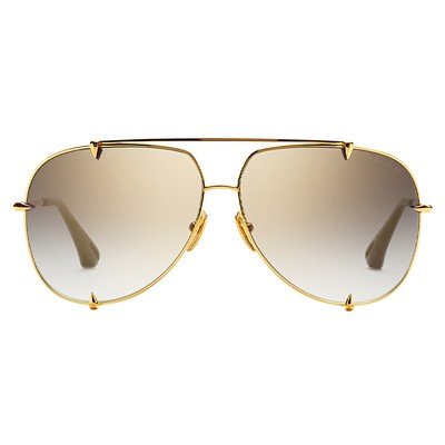 Pre-owned Dita Talon Dt 23007 D-18k Gold Metal Aviator Sunglasses Grey Gradient Lens In Gray