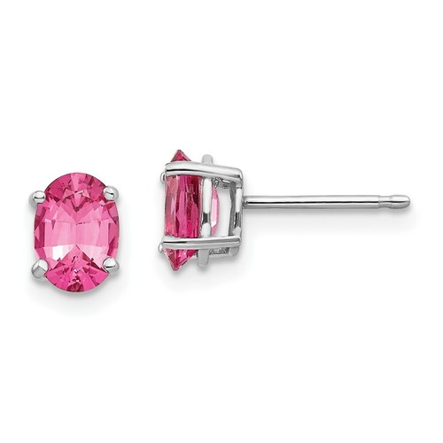 Pre-owned Goldia 14k White Gold Pink Spinel Earrings