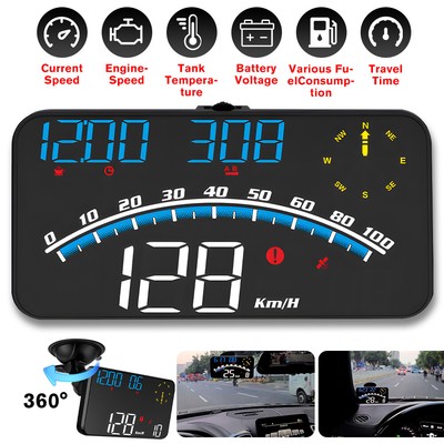 Car Digital Speedometer GPS BeiDou Car HUD Head Up Display Overspeed Alarm US