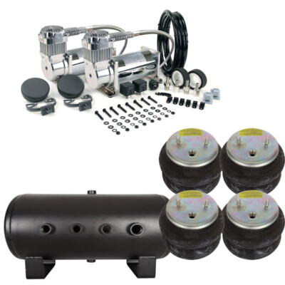 VIAIR Dual 380C Compressors - 5 Gallon Tank & 2600lb 3/8'' NPT Firestone Air Bags