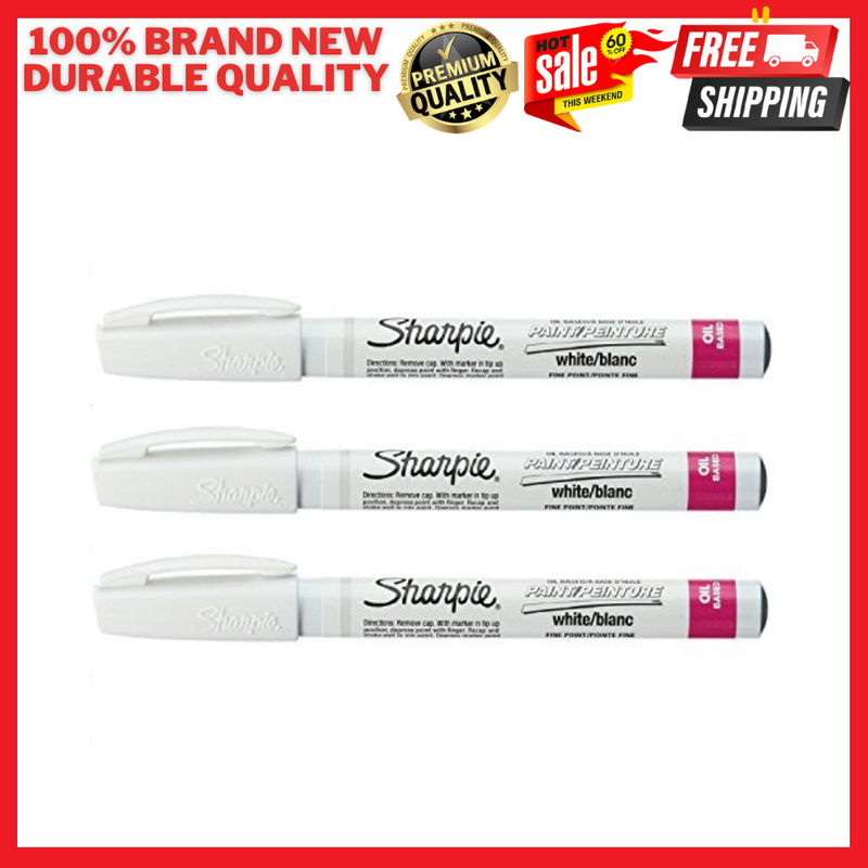 3-Pack White Tire Ink Permanent Marker Car Tread Lettering Paint Pen Waterproof