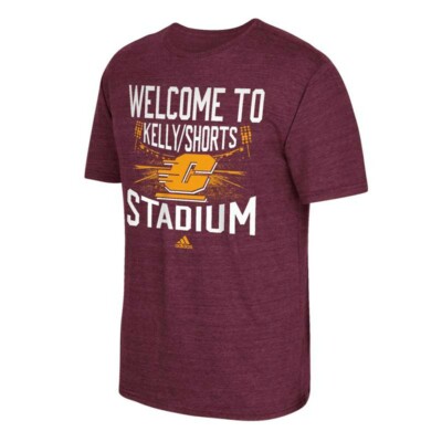 Central Michigan Chippewas  NCAA Adidas ''Stadium Home'' Maroon Tri-Blend T-Shirt