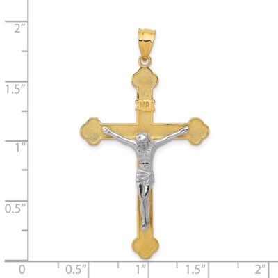 Pre-owned Superdealsforeverything Real 14kt Two-tone Inri Crucifix Pendant