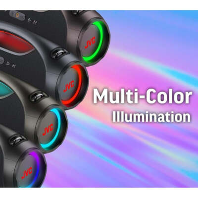JVC Illuminated Portable Boom Box with 120W Power