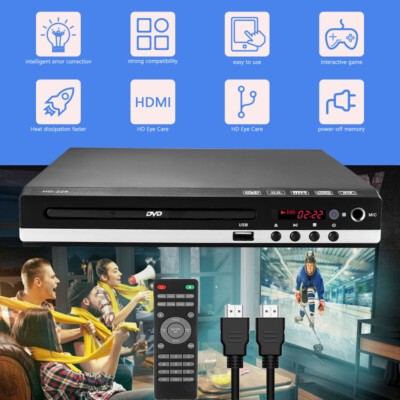 1080p DVD Player All Region Free DVD CD USB Player with HD+RCA Output US