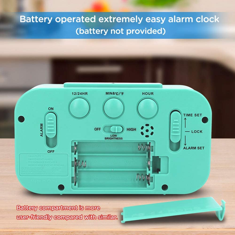 Smart Night Light Digital Alarm Clock Small (Mint)