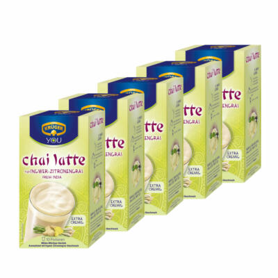 Krüger Chai Latte Fresh India Ingwer Zitronengras Milchtee Getränk 5x10 Beutel