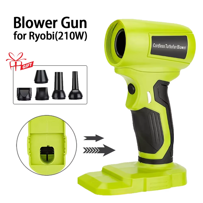 210W Electric Jobsite Air Blower Gun Violent Turbo Fan for Ryobi 18v Cordless Le