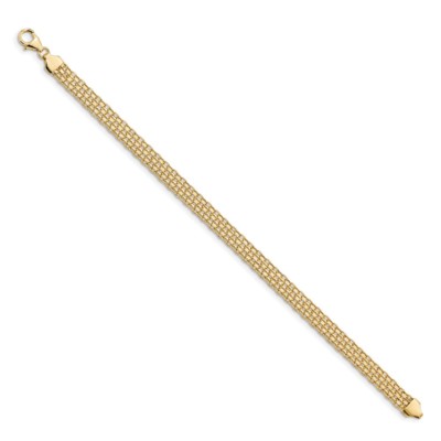 Pre-owned Superdealsforeverything Real 14kt Yellow Gold Polished Fancy Link Bracelet; 7.5 Inch