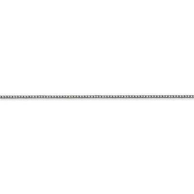 0.9mm, 10k White Gold, Box Chain Anklet, 9 Inch