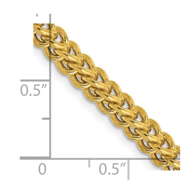 Pre-owned Skyjewelers Real 14k Yellow Gold 3.7mm Franco Chain; 20 Inch; Lobster (fancy) Clasp