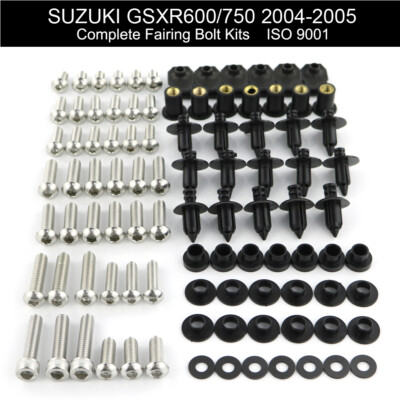 Fit For Suzuki GSXR600/750 2004-2005 Complete Fairing Bolts Kit Bodywork Screws