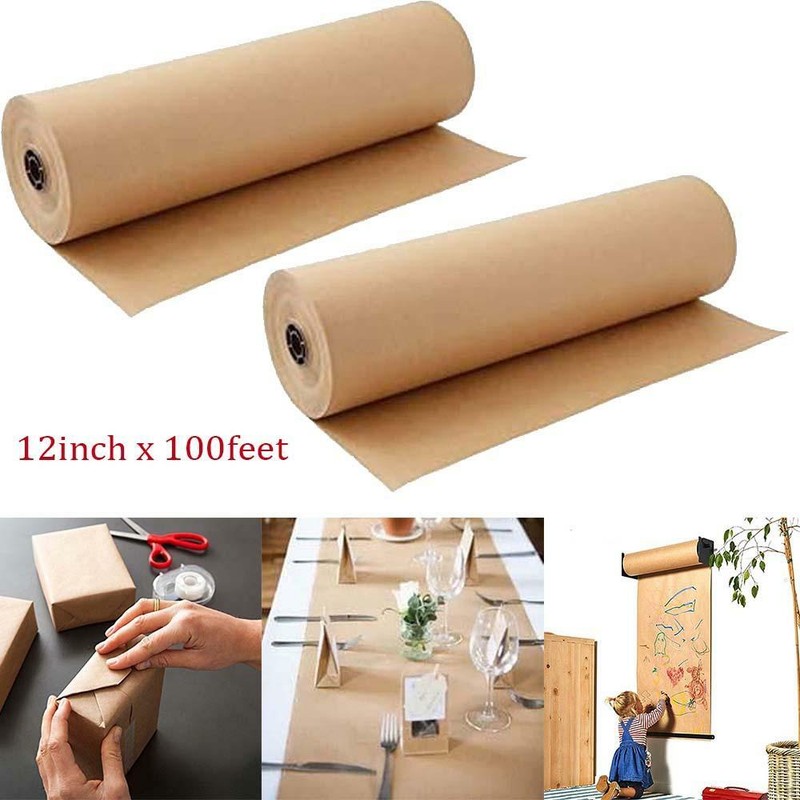 Kraft Paper Roll 12X 1181 Inch Brown Craft Paper Table Cover Wrapping