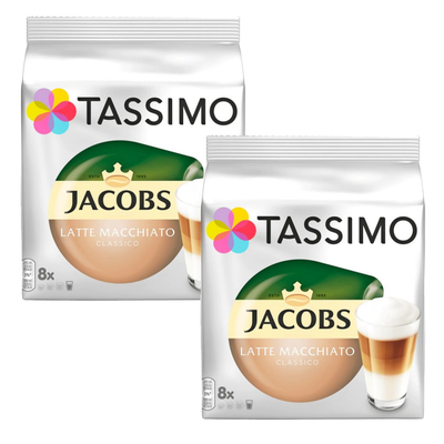 Tassimo Jacobs Latte Macchiato Classico 8 Capsules -T-Discs- Coffee from  Germany