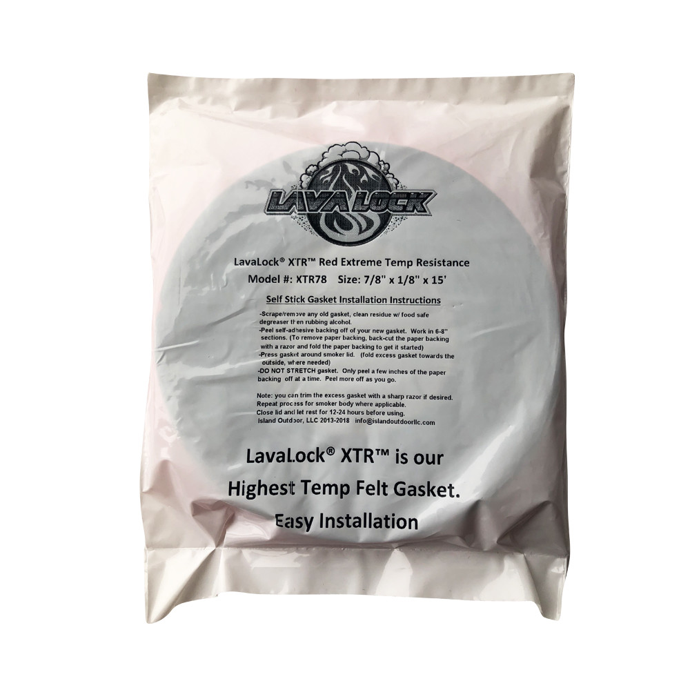 LavaLock® XTR78 1000F High Temp Rated BBQ Smoker Gasket Self Stick Felt 7/8 1/8