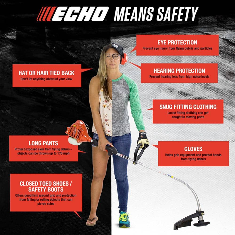 ECHO Curved Shaft Lawn Trimmer Gas Weed Wacker Pro 21.Cc Rapid Loader Weedeater
