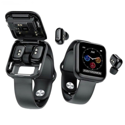 Smart Watch 2 in 1 Bluetooth Smartwatch with Wireless Earbuds Stereo Earphones