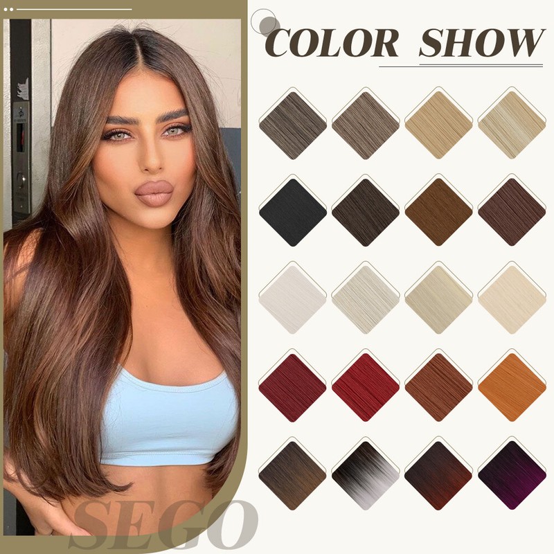 100% Thick Clip In On Half Full Head Hair Extensions Real Long AS Human Balayage