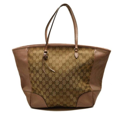 GUCCI Monogram Medium Bree Zippered Tote Beige