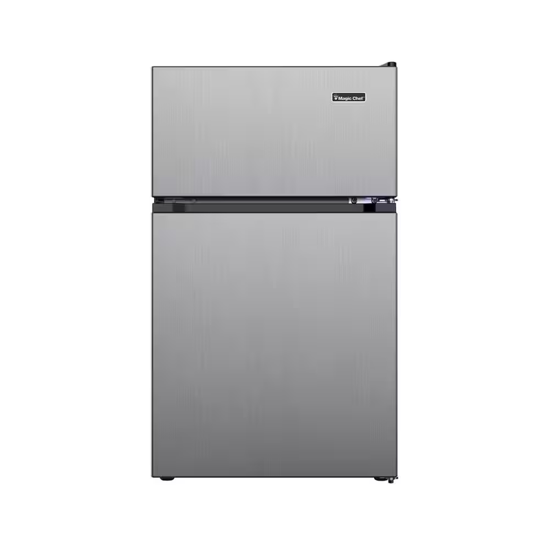 3.1 Cu. Ft. 2-Door Mini Refrigerator in Stainless Steel Look with Freezer,
