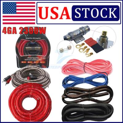 4 Gauge Car Audio Cable Kit Amplifier Install Amp RCA Subwoofer Sub Wiring 2300W
