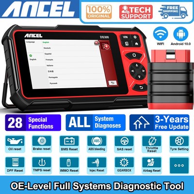 ANCEL DS300 Bidirectional Car OBD2 Diagnostic Tool ECU Coding All System Scanner