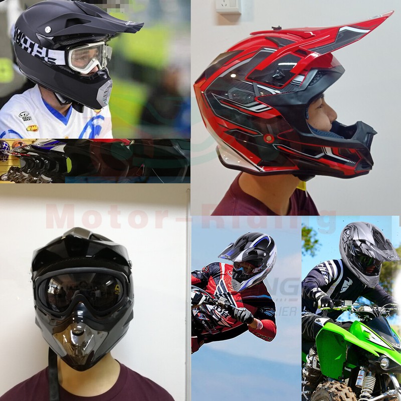 Helmet Motorcycle Dirt Bike Offroad MX ATV UTV Snowmobile BMX Goggles Gloves DOT