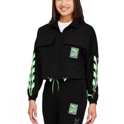 

Puma Evide Woven Full Zip Jacket Женская черная повседневная спортивная верхняя одежда 597770-0, Черный, Puma Evide Woven Full Zip Jacket