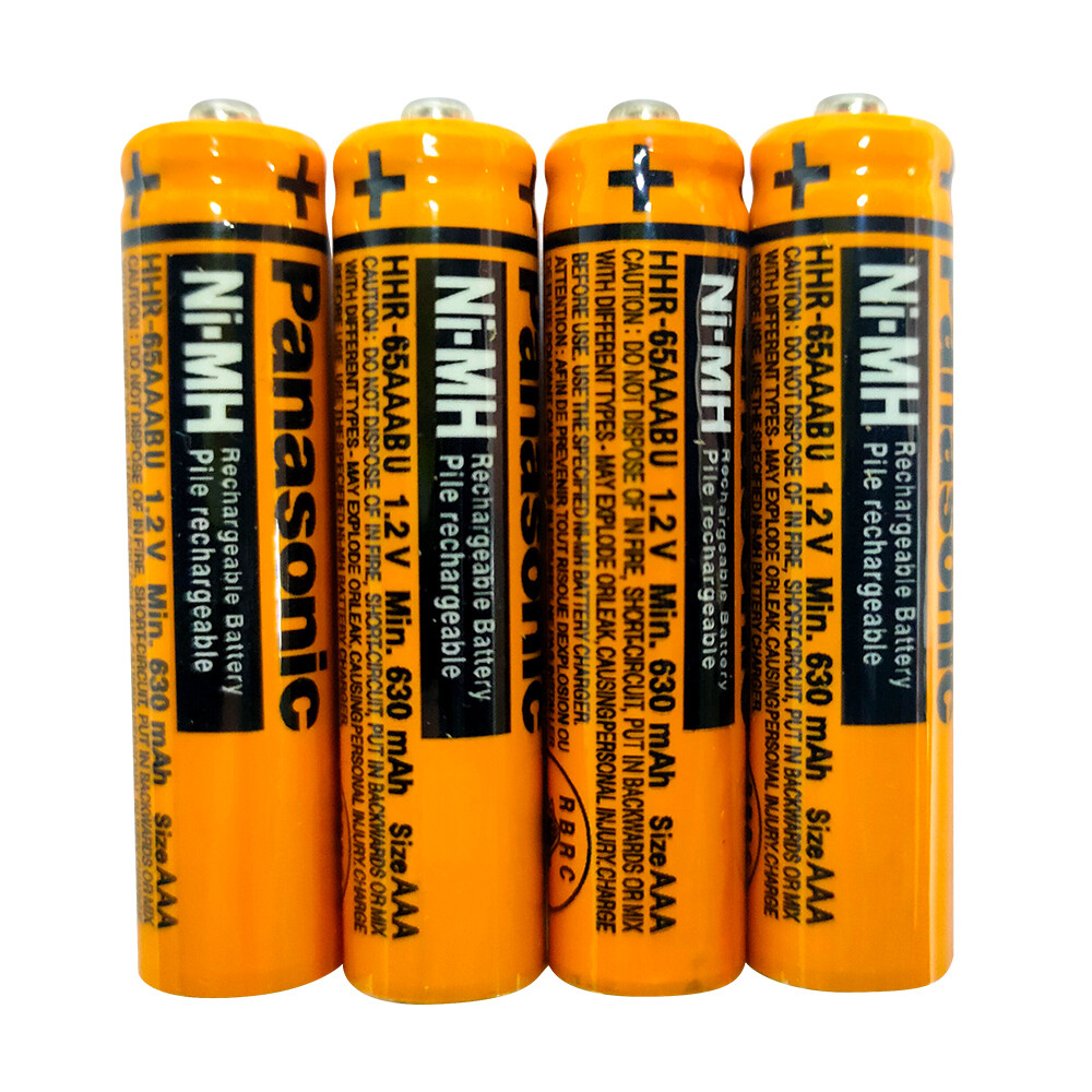 4x NI-MH AAA Akkus 630mAh - Wiederaufladbare Batterien Für Panasonic Schnurlostelefone