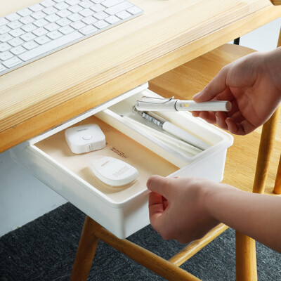 Convenience Drawer Storage Box Under The Table Pullable Design Develop To Bottom