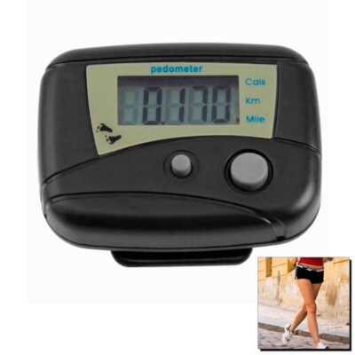 2in1 Schrittzähler+Kalorienmessgerät Pedometer KM/Meilen Joggen mit Clip Schwarz