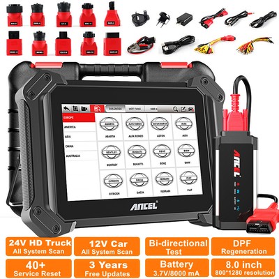 Bi-directional Car & Heavy Duty Truck Scanner OBD2 Diagnostic Tool Full System 