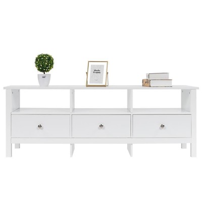 For 65 Inch Tv Modern Tv Cabinet With Storage And Open Shelves White