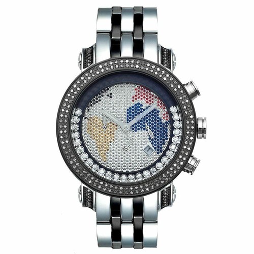 Pre-owned Joe Rodeo Men's Diamond Watch  Classic Jcl40(w) 1.75 Ct World Map Dial In White