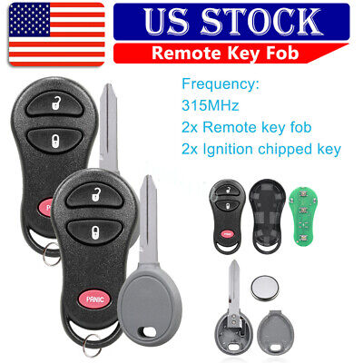 2 For 1999 2000 2001 2002 2003 2004 Jeep Grand Cherokee Remote Fob Ignition Key