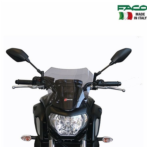 FACO Windschild Getönt – Für Piaggio Vespa Sprint, Hell Getönt, Mit Chrom-Anschlüssen, 440x540 Mm