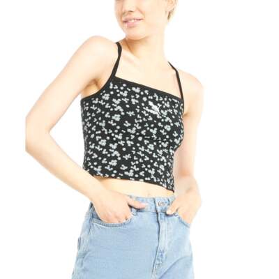 

Puma Floral Bralette Womens Black Athletic Casual 533126-01, Черный