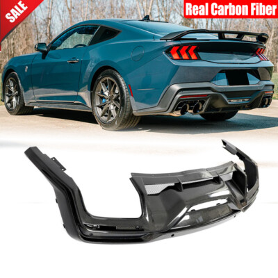For Ford Mustang Dark Horse 2024UP Real Carbon Rear Bumper Diffuser Lip Spoiler