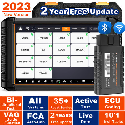 Bi-directional OBD2 Scanner Car Diagnostic Scan Tool Online Coding Active Test 