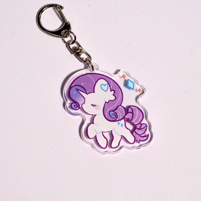My Little Pony Running Pinkie Pie Rainbow Dash Fluttershy Acrylic Keychain