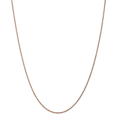 Pre-owned Superdealsforeverything Real 14kt Rose Gold 1.0mm Diamond Cut Rope; 20 Inch; Lobster Clasp In Pink