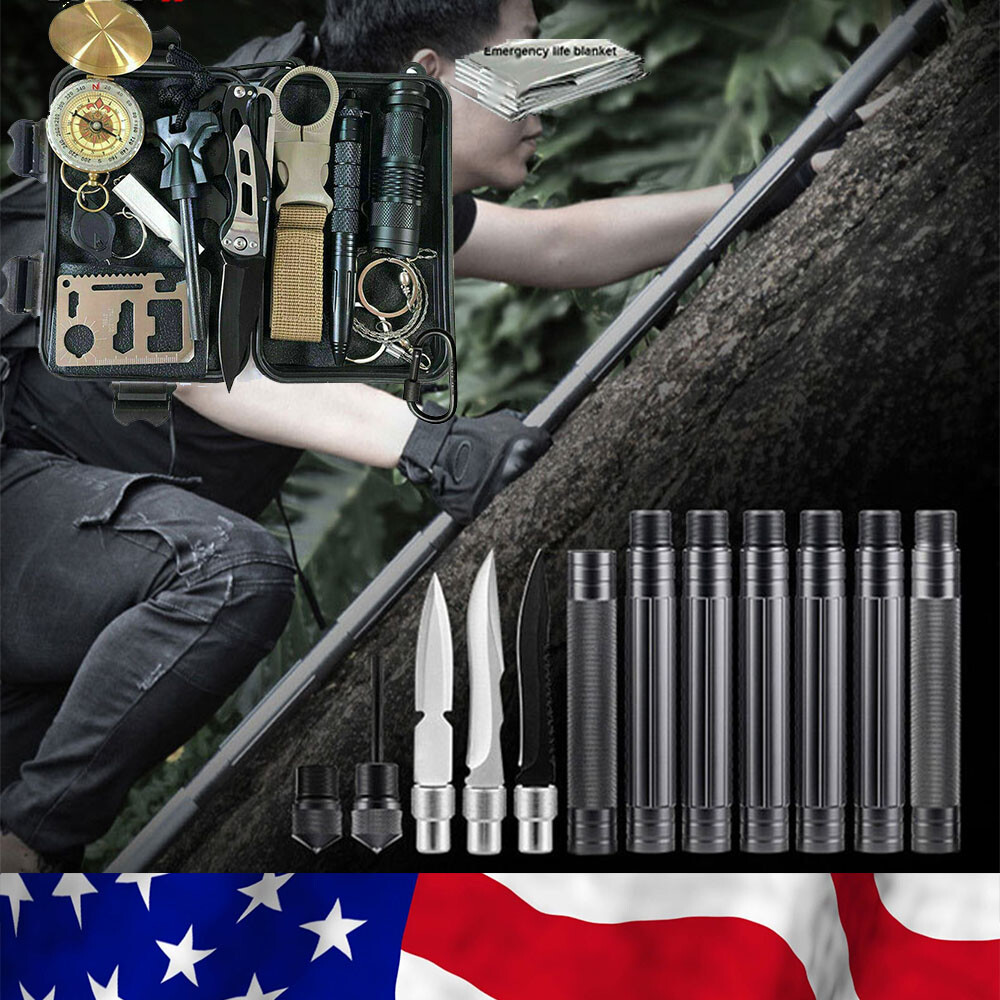 Tactical Walking Stick Defense Pole Hiking Trekking Cane