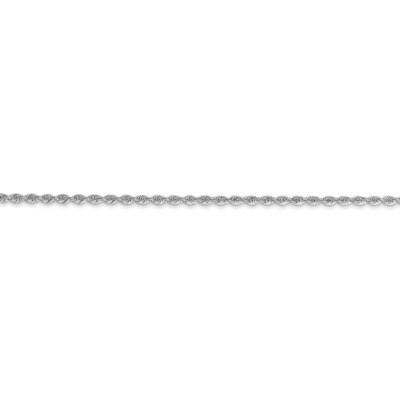 Pre-owned Skyjewelers Real 14k White Gold 1.5mm Regular Rope Chain; 18 Inch; Lobster Clasp