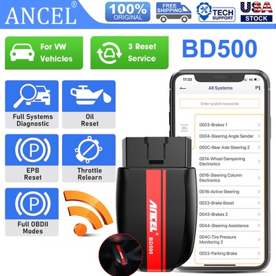 ANCEL BD500 Bluetooth OBD2 Scanner Car Diagnostic Tool All System Code Reader